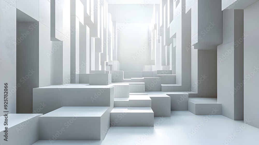 Poster conceptual gap between theory and practice depicted in 3d rendering