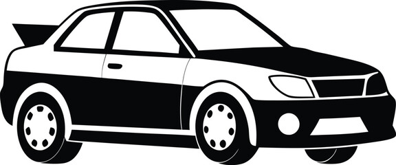 Black and White Silhouette of a Car