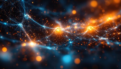 Obraz premium Abstract Blue and Orange Network Background