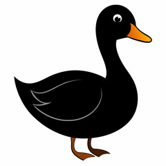 Duck isolated on white, Duck vector illustration, pet vector art, Duck silhouette, animal vector icon, Duck with bone line art, eps