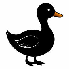 Duck isolated on white, Duck vector illustration, pet vector art, Duck silhouette, animal vector icon, Duck with bone line art, eps