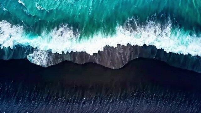 A stunning aerial shot of Iceland's black sand beach, enhanced with vibrant Lightroom presets.