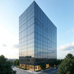 Modern Glass Office Building Exterior
