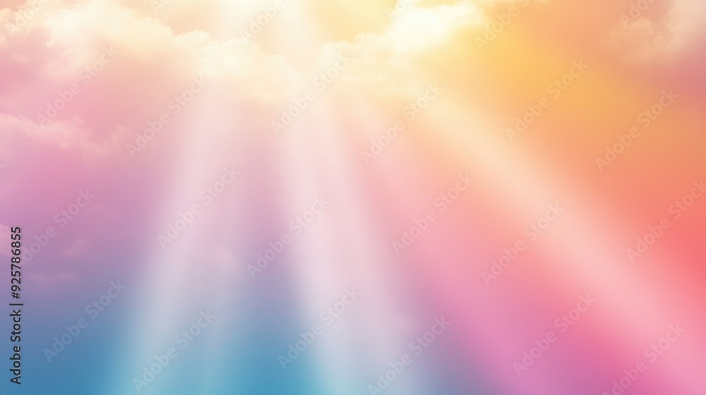 Leinwandbilder pastel gradient background with abstract warm light rays, creating a soft and inviting visual with a