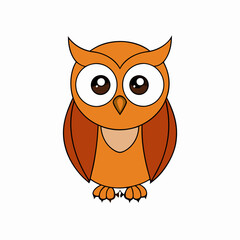 Owl on a branch isolated on white, owl vector illustration, pet vector art, owl silhouette, animal vector icon, owl with bone line art, eps