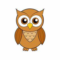 Owl on a branch isolated on white, owl vector illustration, pet vector art, owl silhouette, animal vector icon, owl with bone line art, eps