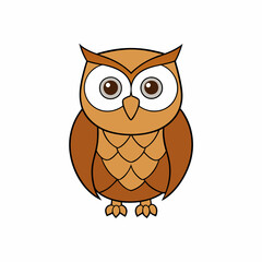 Owl on a branch isolated on white, owl vector illustration, pet vector art, owl silhouette, animal vector icon, owl with bone line art, eps