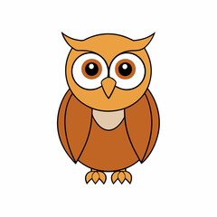 Owl on a branch isolated on white, owl vector illustration, pet vector art, owl silhouette, animal vector icon, owl with bone line art, eps