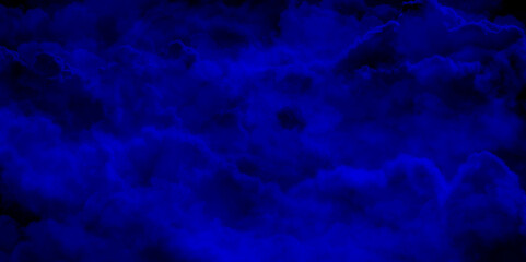 Abstract blue watercolor background texture of chaotically mixing puffs of blue smoke on a dark background, beautiful abstract blue cloud on dark black background and colorful texture pattern.