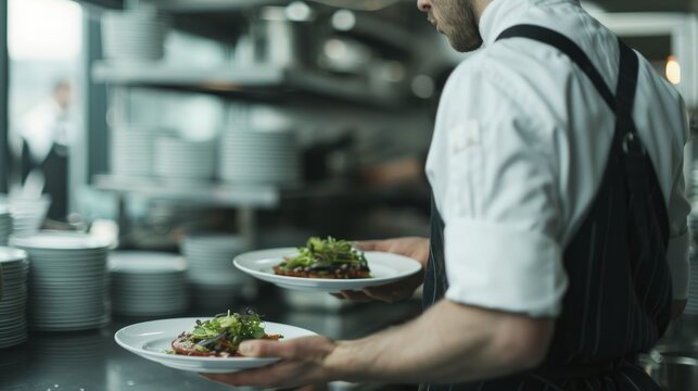 Employees attending to diners at a restaurant, exemplifying warmth and dedication in their approach to customer service.