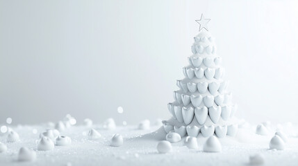 A Christmas tree made of teeth. Dental concept. Dental hygiene and appointment reminder for winter holidays.
