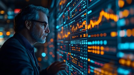 Analysts sharing benchmarking insights, with a sharp abstract stock graph background in high resolution, symbolizing data-driven decisions.