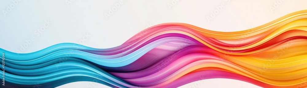 Poster vibrant abstract waves in dynamic colors create an energetic and modern background, perfect for desi
