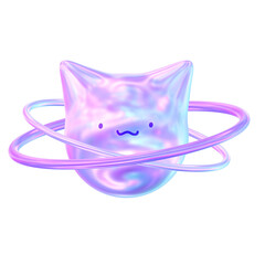 groovy holographic 3d icon graphic for y2k mood