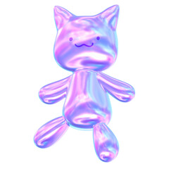 groovy holographic 3d icon graphic for y2k mood