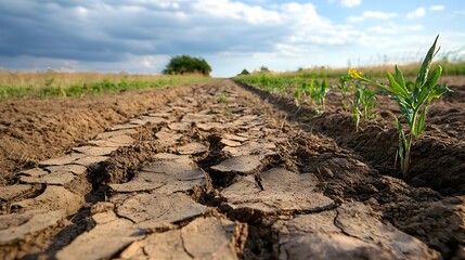 Dry Landscape Depicting Soil Degradation due to Environmental Challenges