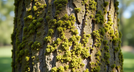 Obraz premium tree trunk with green moss