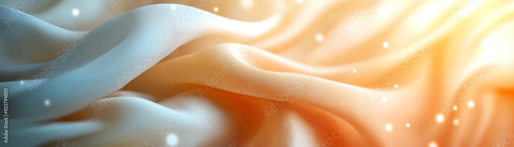 Poster a mesmerizing swirl of soft silk fabric in warm tones, creating a dreamy and elegant backdrop for va