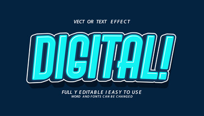 Obraz premium 3d editable digital text effect graphic style template
