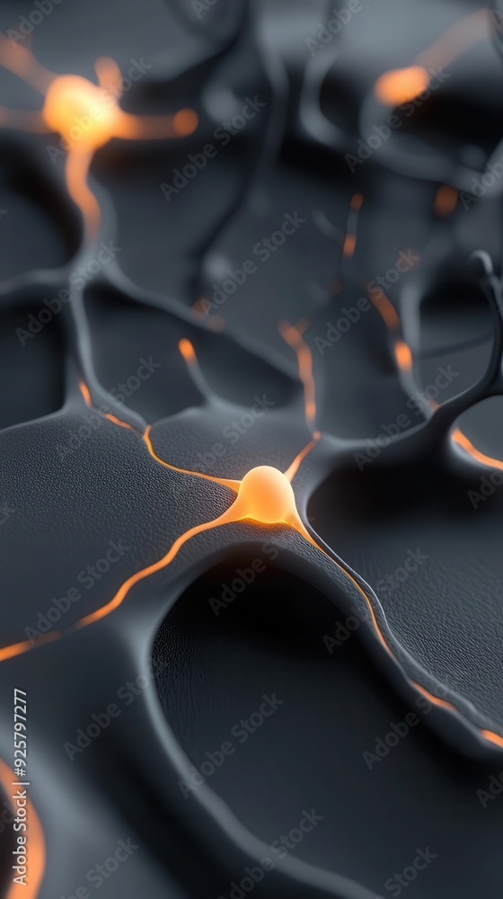 Aufkleber 3d model of brain activity, firing neurons linked to problem-solving, psyche layers glowing, text fi