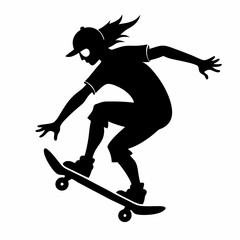 Scate board Black silhouette