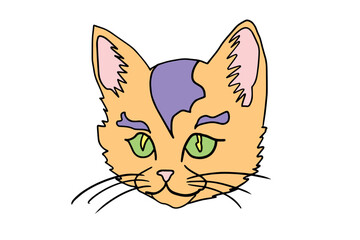 cute kitten face illustration