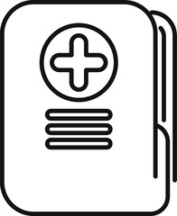 Obraz premium Line drawing of a medical record book, representing patient health data and medical history