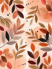 Autumn Leaves Pattern in Warm Earthy Tones for Seasonal Background