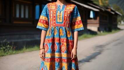 Fototapeta premium Batik usually worn by women in Indonesia, Malaysia, Brunei, Burma, Singapore, southern Thailand and modern batik industry