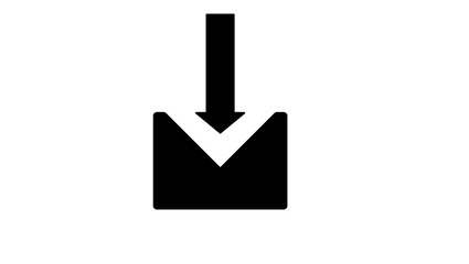 download symbol, black isolated silhouette
