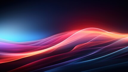 Abstract colorful glowing waves on a dark background.