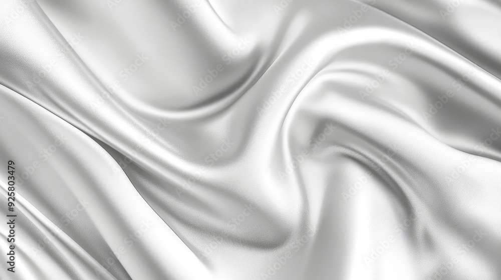 Poster soft satin texture: a smooth satin background with a blurred effect in white and gray tones, creatin