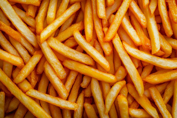 Texture Scattered Fried French Fries For Backgrounds Created With Artificial Intelligence