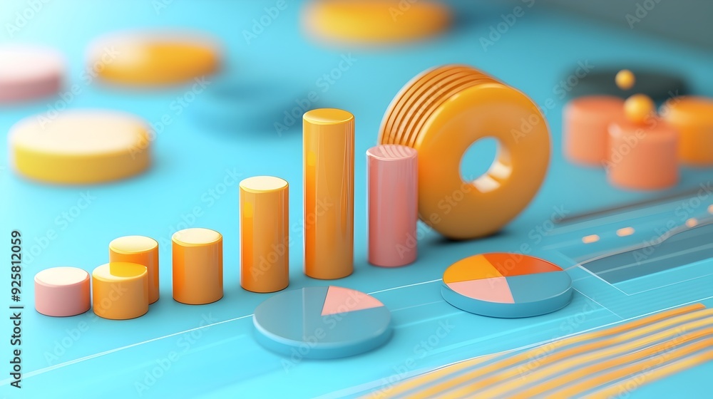 Poster competitive analysis charts and 3d for business strategies and data insights