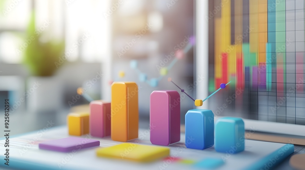 Poster competitive analysis and side by side comparison charts in 3d for business presentation and report