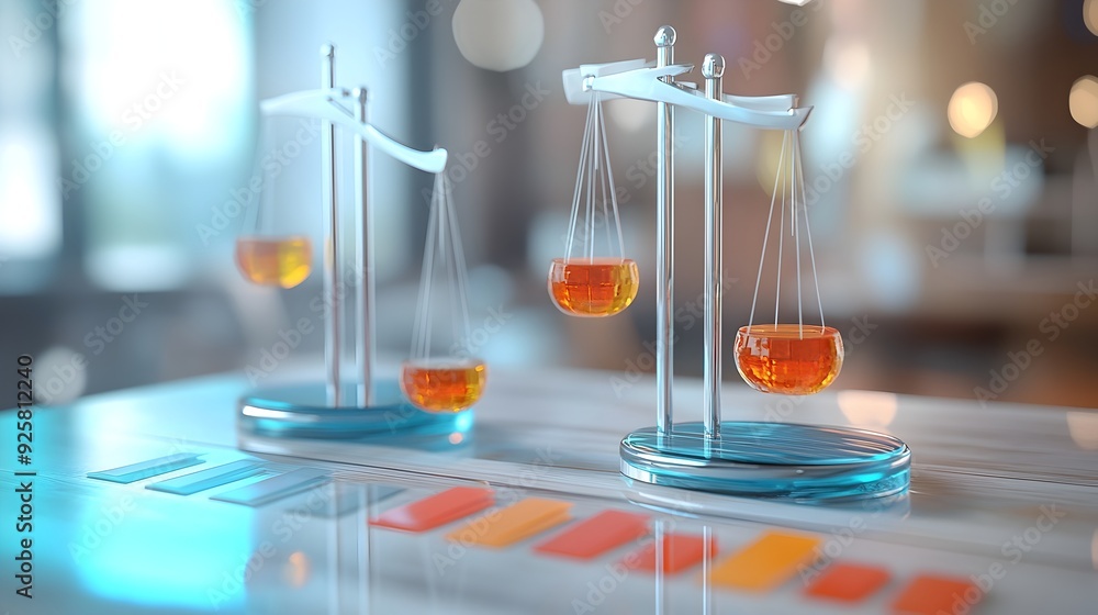 Poster competitive market analysis data visualization in 3d
