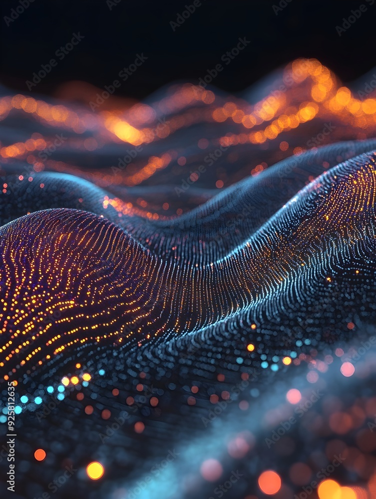 Poster big data analytics 3d digital data stream