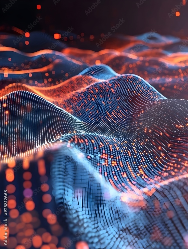 Poster futuristic 3d data analysis and digital visualization concept