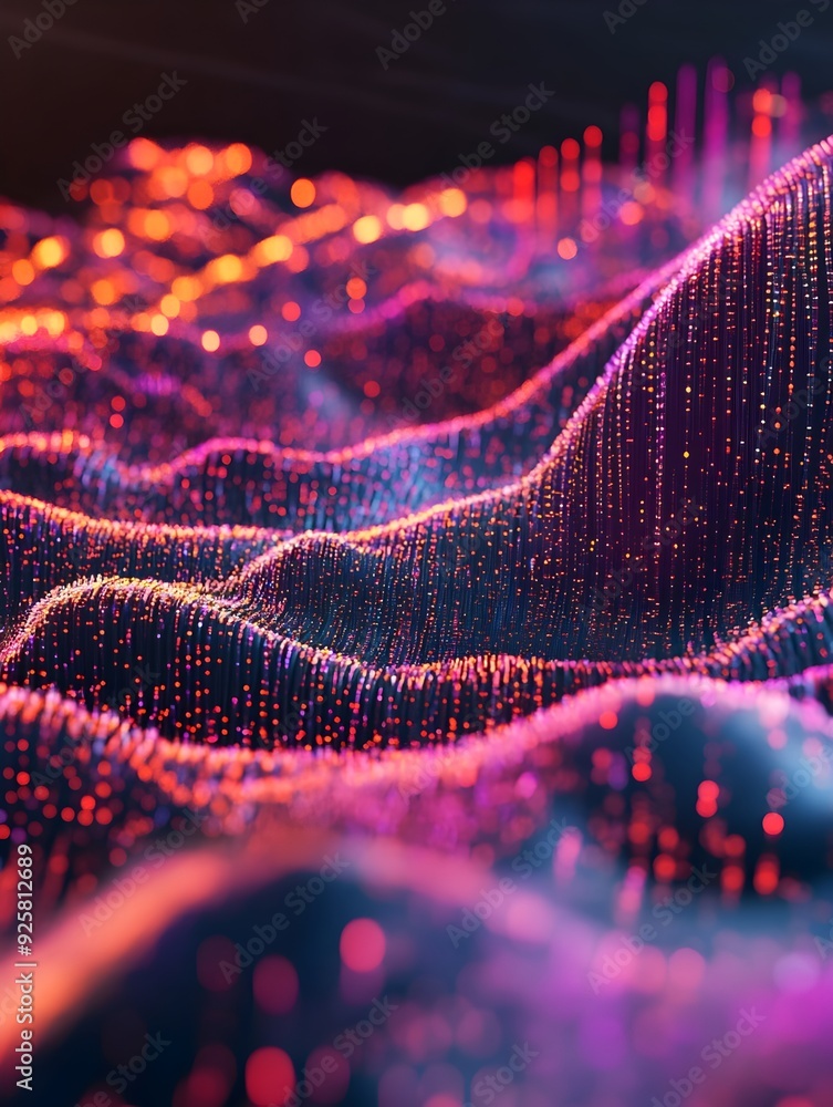 Aufkleber futuristic 3d of big data analysis and digital streams