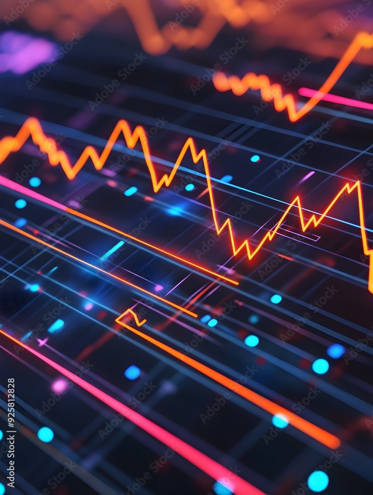 Poster detailed financial performance analysis with interactive 3d line charts