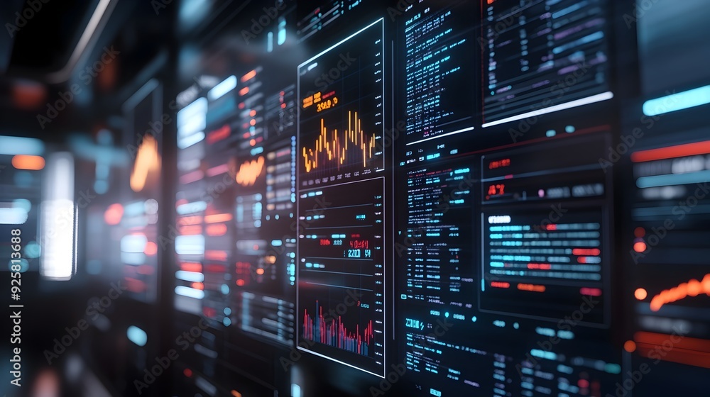 Aufkleber dynamic financial analytics dashboard visualizing market data and trends