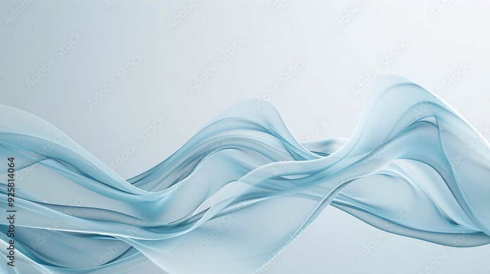 Poster an abstract background with fluid, wave-like patterns and cool blue tones, evoking a sense of calm a