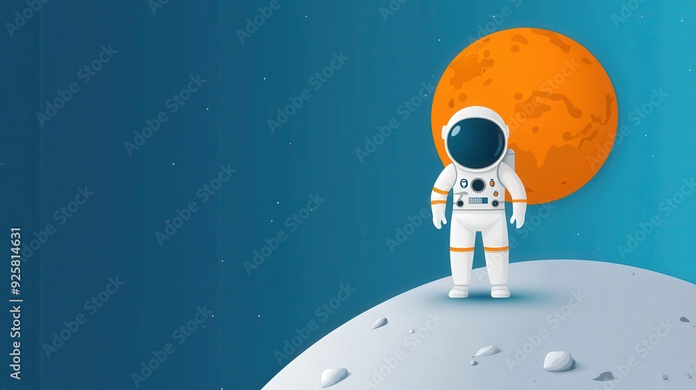 Aufkleber from the outermost layer on mars, an astronaut may interact with mission control