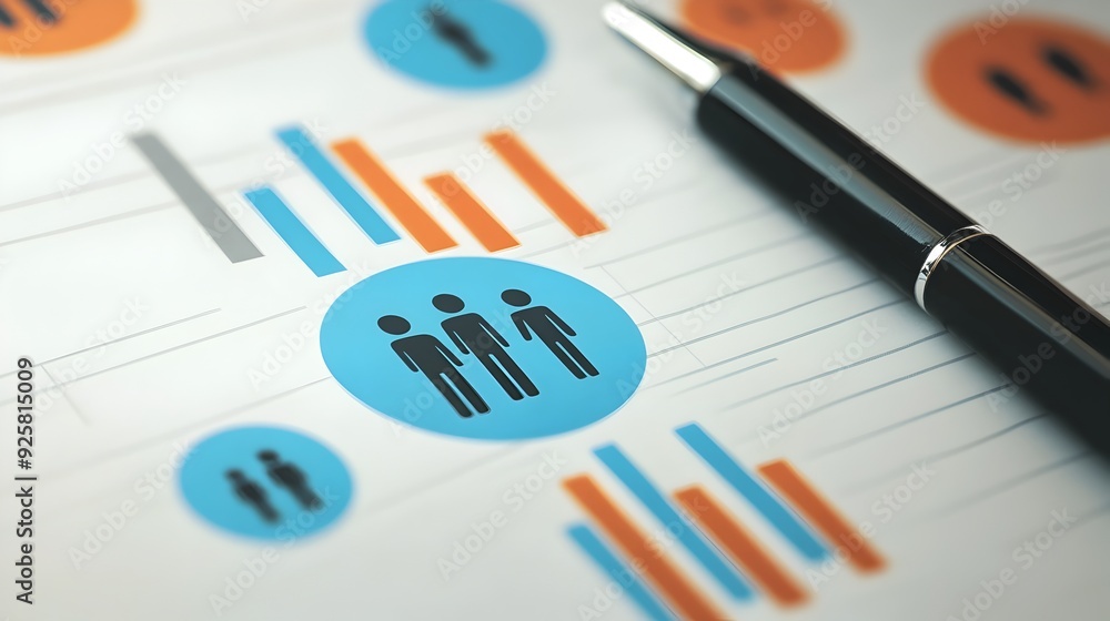 Poster financial data visualization with graphs and charts