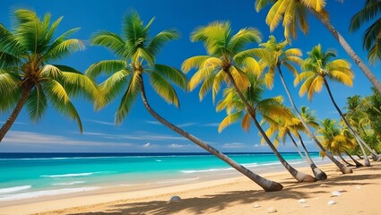 Fototapeta premium palm tree on the beach