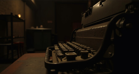 old typewriter on a table