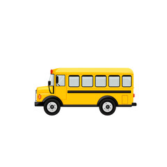 A Yellow School Bus with a Black Stripe and Five Windows on Each Side, Illustration