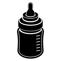 baby bottle and pacifier isolated on white, baby bottle vector illustration, milk bottle vector art, bottle silhouette, baby bottle vector icon, pacifier line art,eps