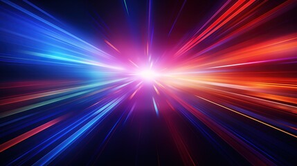 Abstract digital art with glowing lines converging in a burst of light.