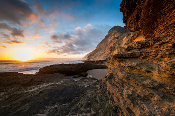 Fototapeta premium Gerickes Point Coastal Cliffs in sedgefield in the Garden Route in South Africa.